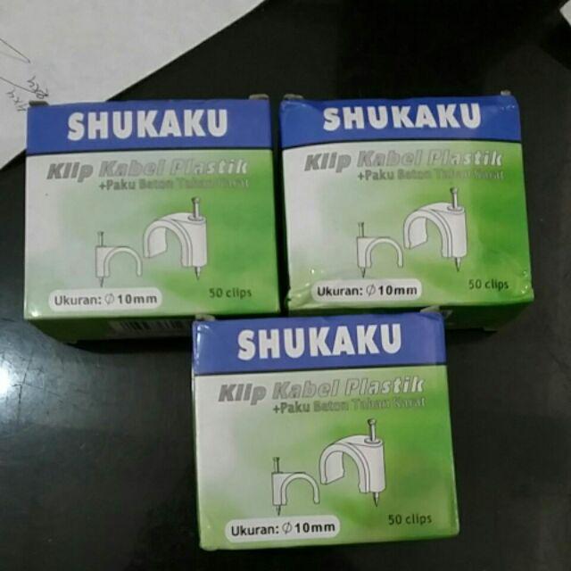 Cuci Gudang Klem Kabel Paku Beton 9mm Klen Kabel Cable Clips 9 Mm Isi 50 Pcs