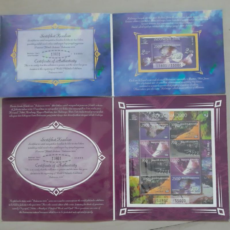

Perangko batu mulia seri 2 special edition set 2 sheet prangko