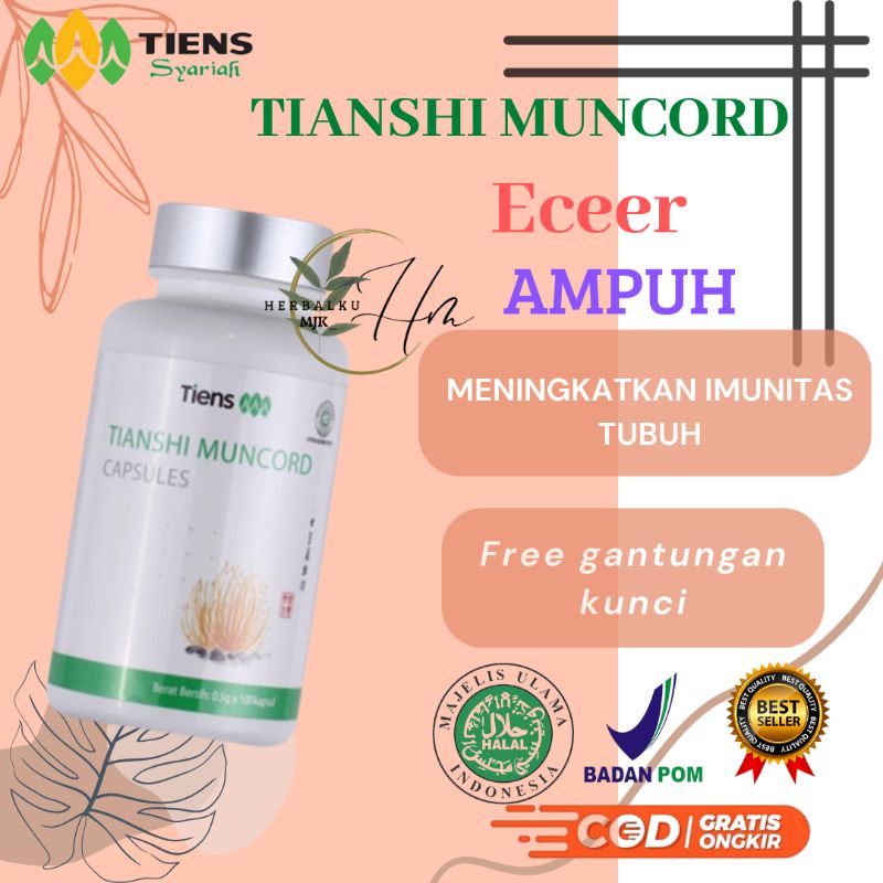 (ECERAN 1 KAPSUL) TIANSHI MUNCORD CAPSULES TIENS, SUPLEMEN KEJANTANAN VITAMIN PRIA DAN STAMINA PRIA 