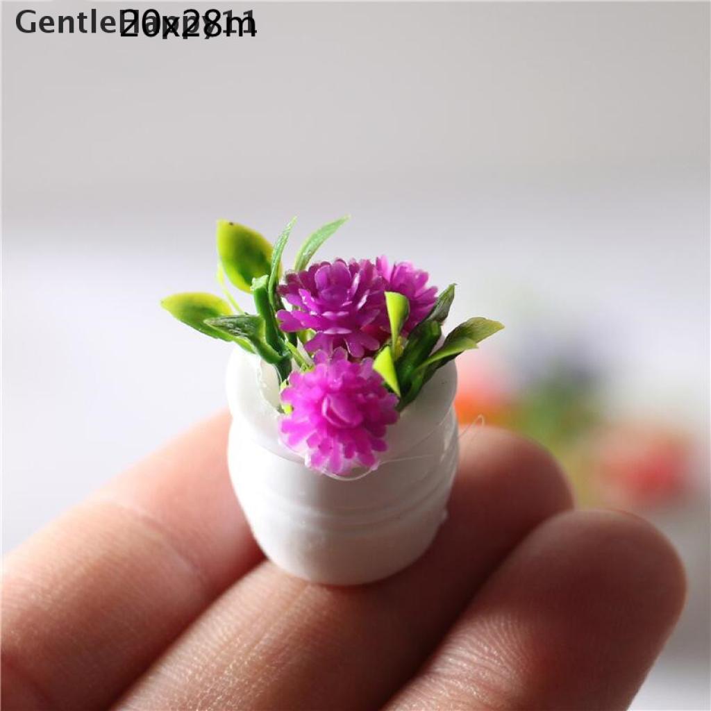 Gentlehappy 3pcs Miniatur Pot Tanaman Hijau Dekorasi Rumah Boneka 1: 12