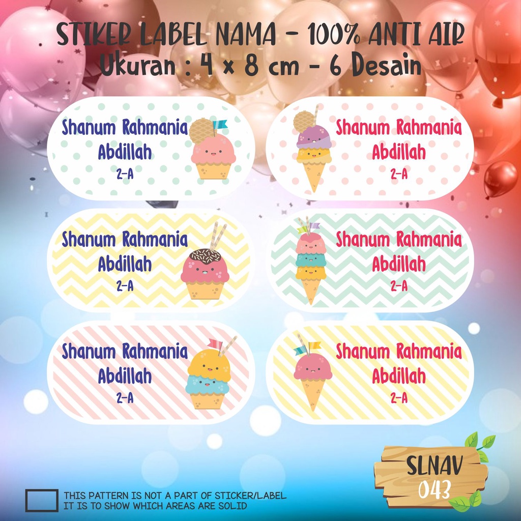 

sticker label nama anak kartun putri cute lucu princess super hero kupu-kupu SLNAV 043