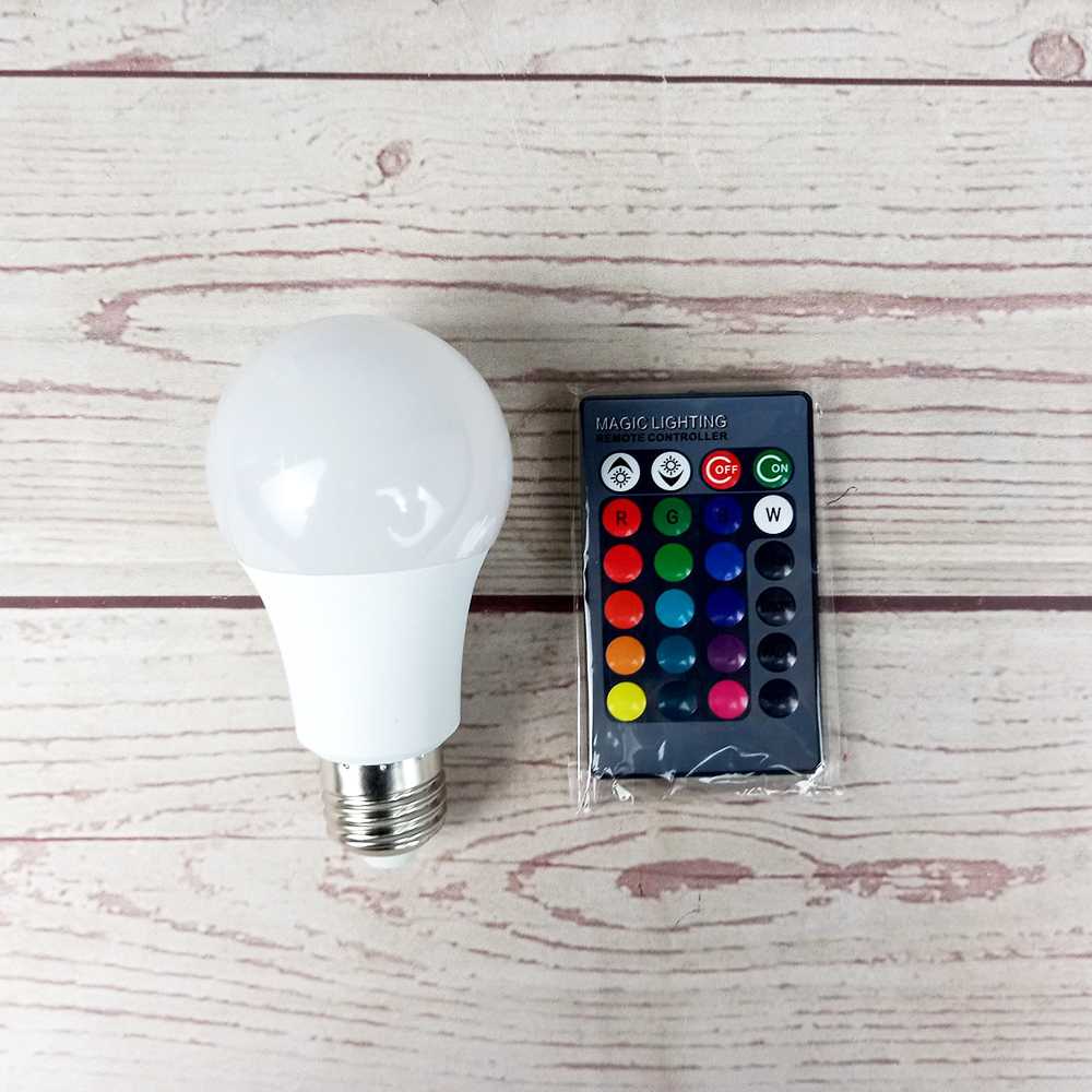 Lampu Led RGB beserta Remote Control Multi Mode 16 Warna E27 3-10 Watt