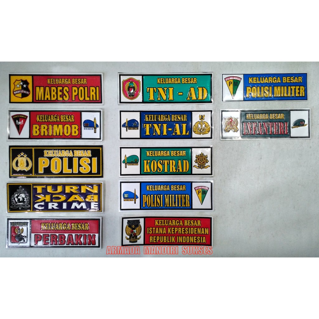 Sticker Embos Panjang Logo Kesatuan - Stiker Panjang Logo Kesatuan