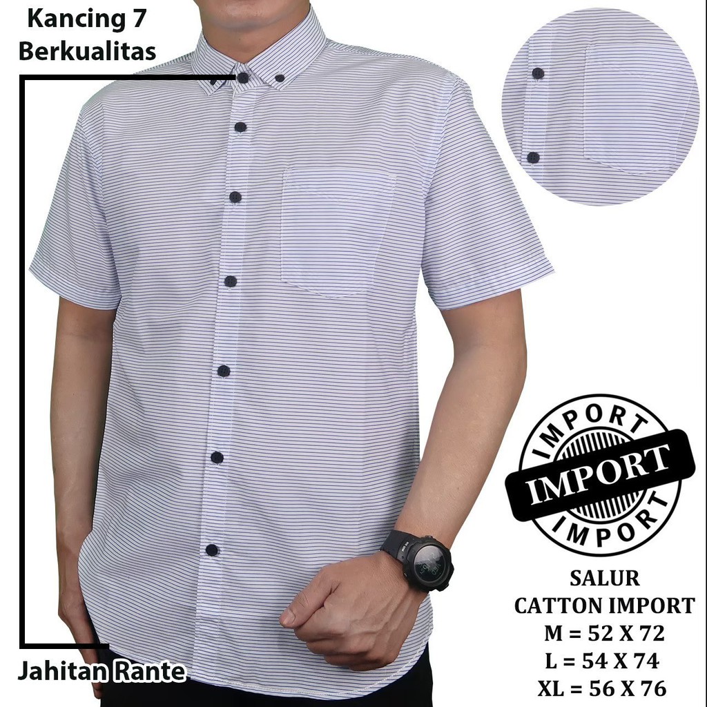 kameja salur import kameja pendek pria