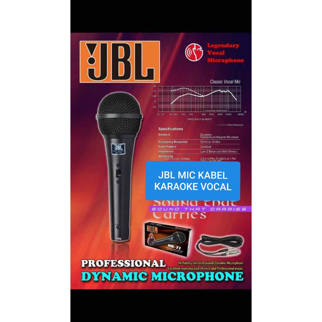 JBL GOLDEN legendary Mic GOLD song musik kabel Microphone cable karaoke vocal audio sound mik pengeras suara pro profesional vokal mikrophone dynamic legendaris LHH  TERBUAT DARI BESI 1 Mic kabel JBL 77 Suara bagus, jernih, empuk dan bersih cocok buat kar