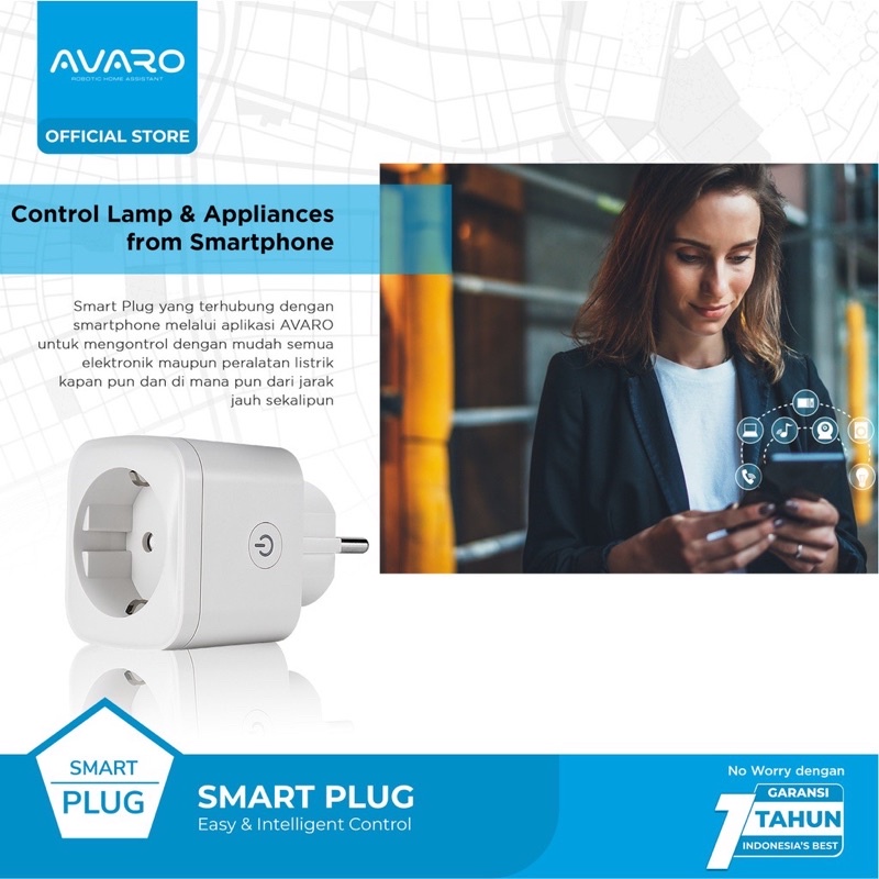 AVARO Smart PLUG WiFi Wireless Colokan - IoT Smart Home