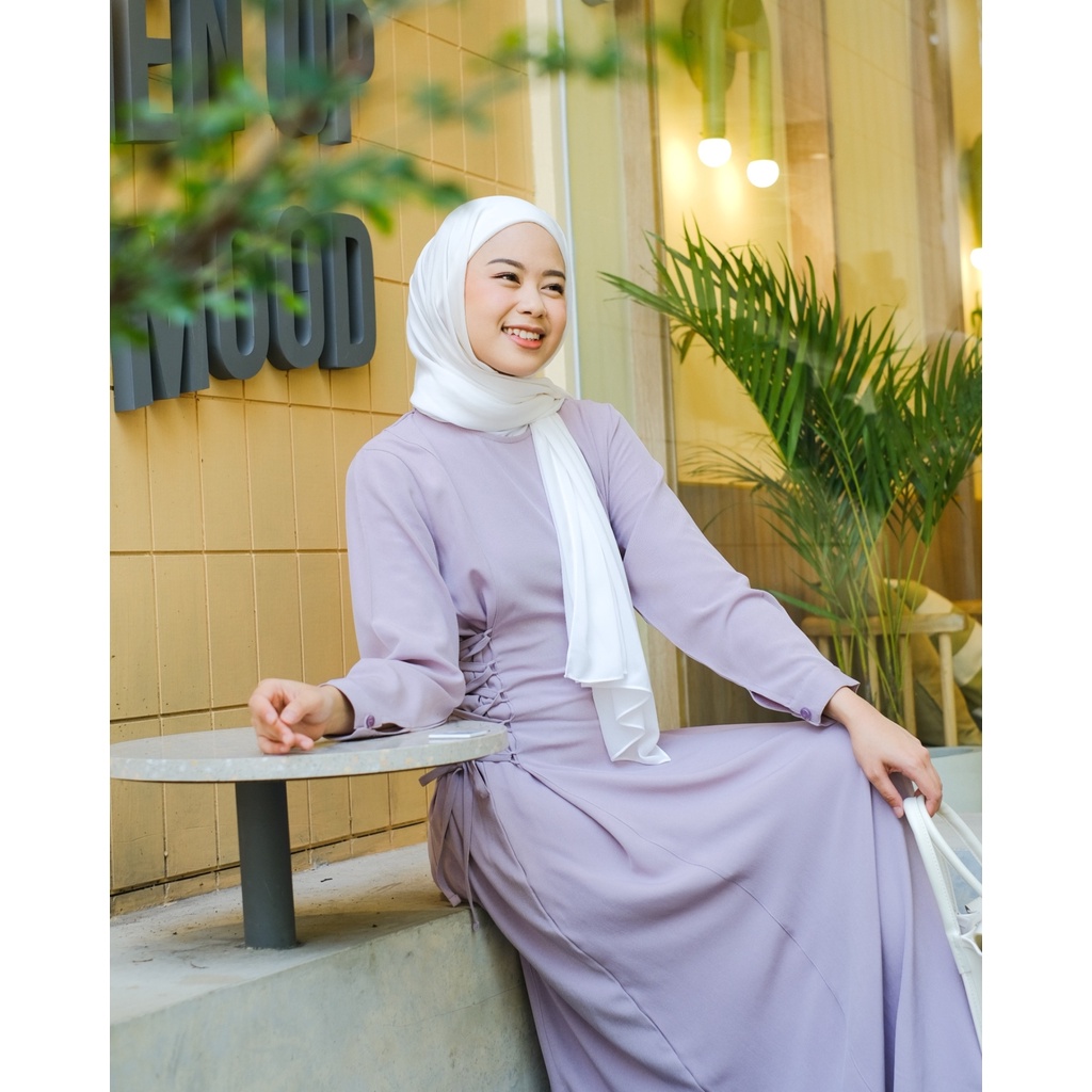 Mayoutfit Heynra Maxidress | Dress Gamis Muslim Wanita Tali Pinggang-2