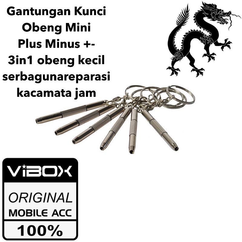 Gantungan Kunci vibox Obeng Plus Minus Mini 3in1 obeng kecil serbaguna obeng reparasi kacamata jam universal