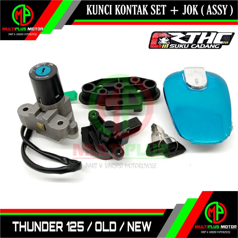 Kunci kontak fullset full set assy + tutup tangki + kunci jok sadel  THUNDER,THUNDER 125,THUNDER 125