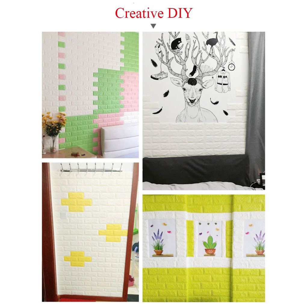 MMTOYS MB290 Wallpaper Dinding Kamar Stiker Dekorasi Dapur Batu Bata Kayu Sticker Wallpaper 3D Foam-7