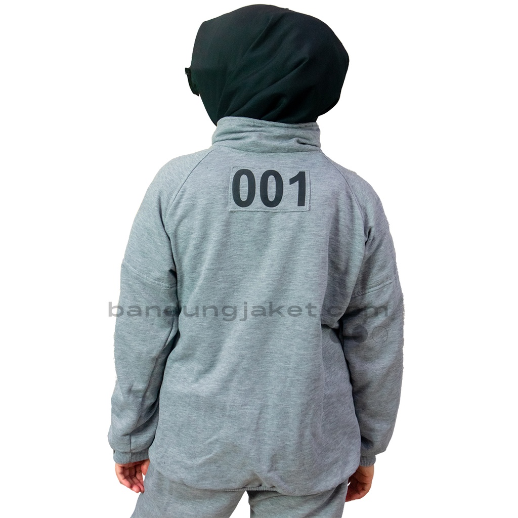 SQUID GAME SETELAN JAKET &amp; CELANA TERMURAH GREY II JAKET KOREA II JAKET OLAHRAGA II SETELAN ANAK