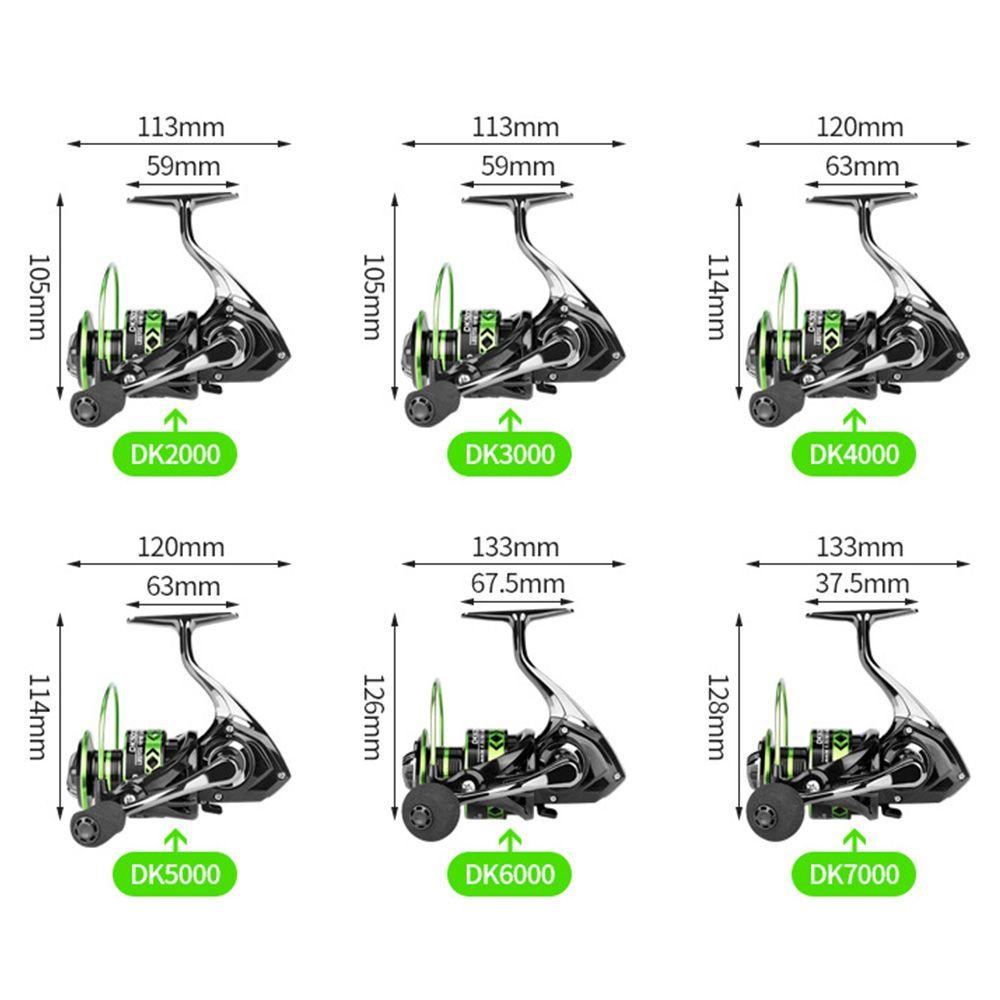 TOP Spinning Fishing Reel DK2000-6000 Metal Grip Alat Pancing Camping Roda Besi