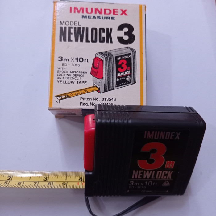 ST | meteran newlock imundex 3 meter x 10 ft alat ukur rumah