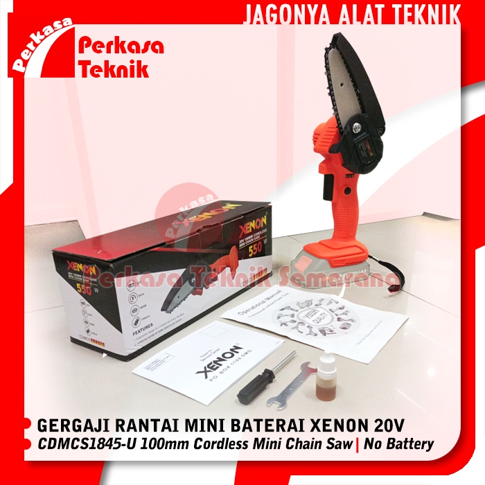 XENON CDMCS1845-U 100mm Cordless Mini Chain Saw Mesin Gergaji Rantai Mini Baterai 20V