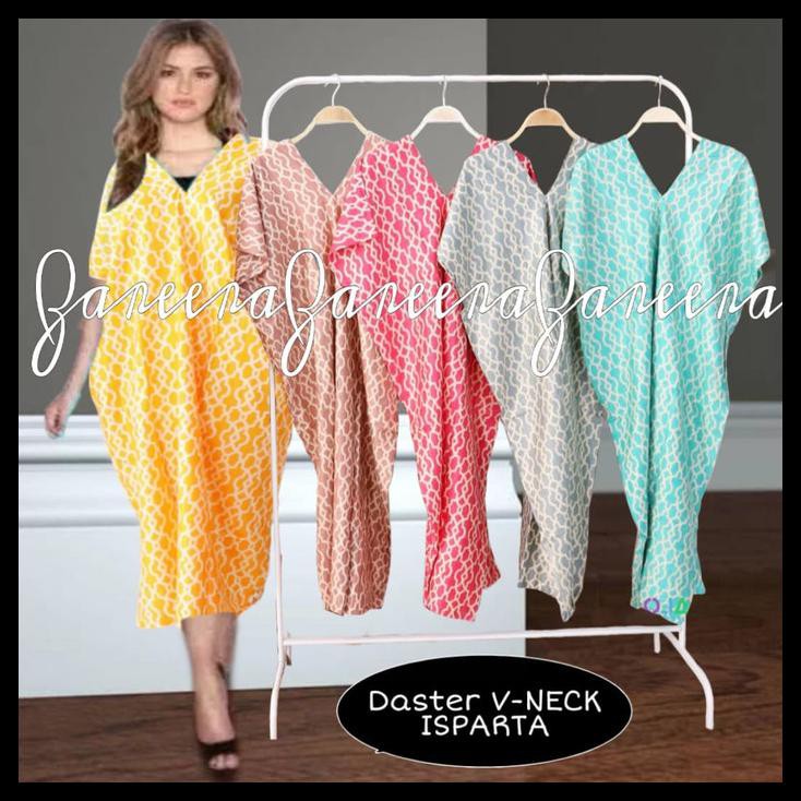 Daster Vneck Isparta/Dress V Neck/Leher V/Modern/Bumil/Jumbo/Mom/Batik