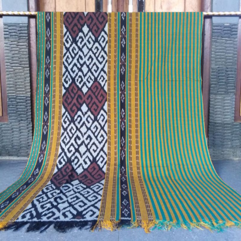 Kain Tenun Blanket torso Jepara motif hijau wardah