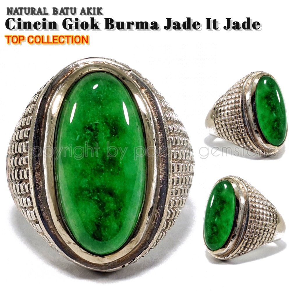 Cincin Batu Akik Natural Jade It Jade Giok Burma