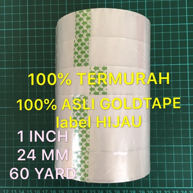 

SOLASI GOLDTAPE BENING HIJAU 1 INCH 24 MM LAKBAN SOLATIP SELOTIP OPP