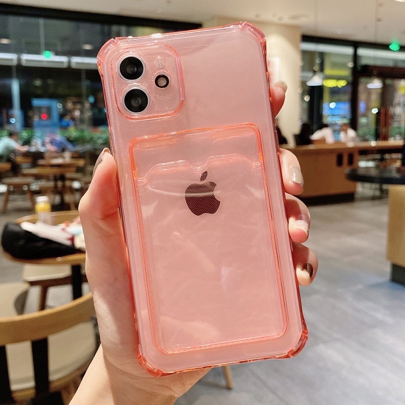 Case Kartu Clear Card Holder Wallet Softcase iPhone 13 11 12 Pro Max 7 8 Plus X XR XS MAX Casing