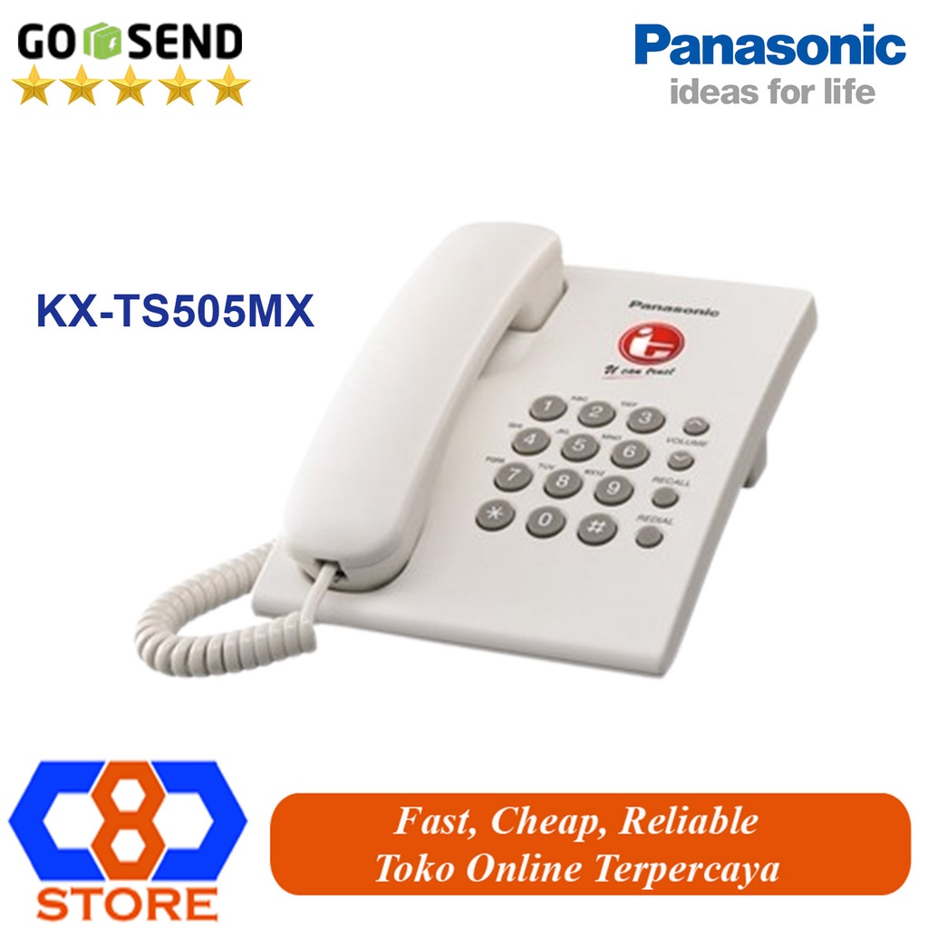 PESAWAT TELEPON PANASONIC KX-TS505MX TS505 ANALOG SINGLE LINE RESMI