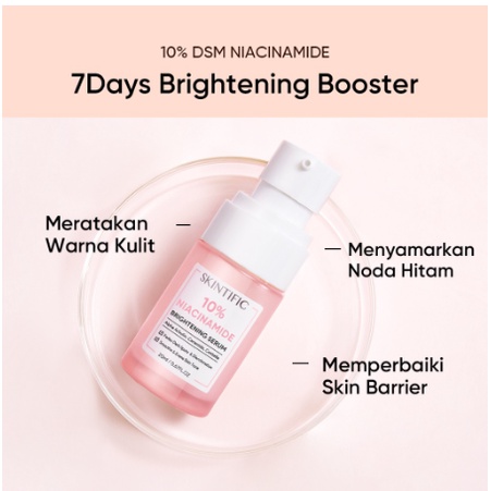 [FLASH SALE] - SKINTIFIC Serum Niacinamide 10 Brightening Whitening Glowing Skin Skincare Serum Pemutih Wajah Mencerahkan Vit Vitamin B Serum Pencerah Kulit Cerah Muka BPOM