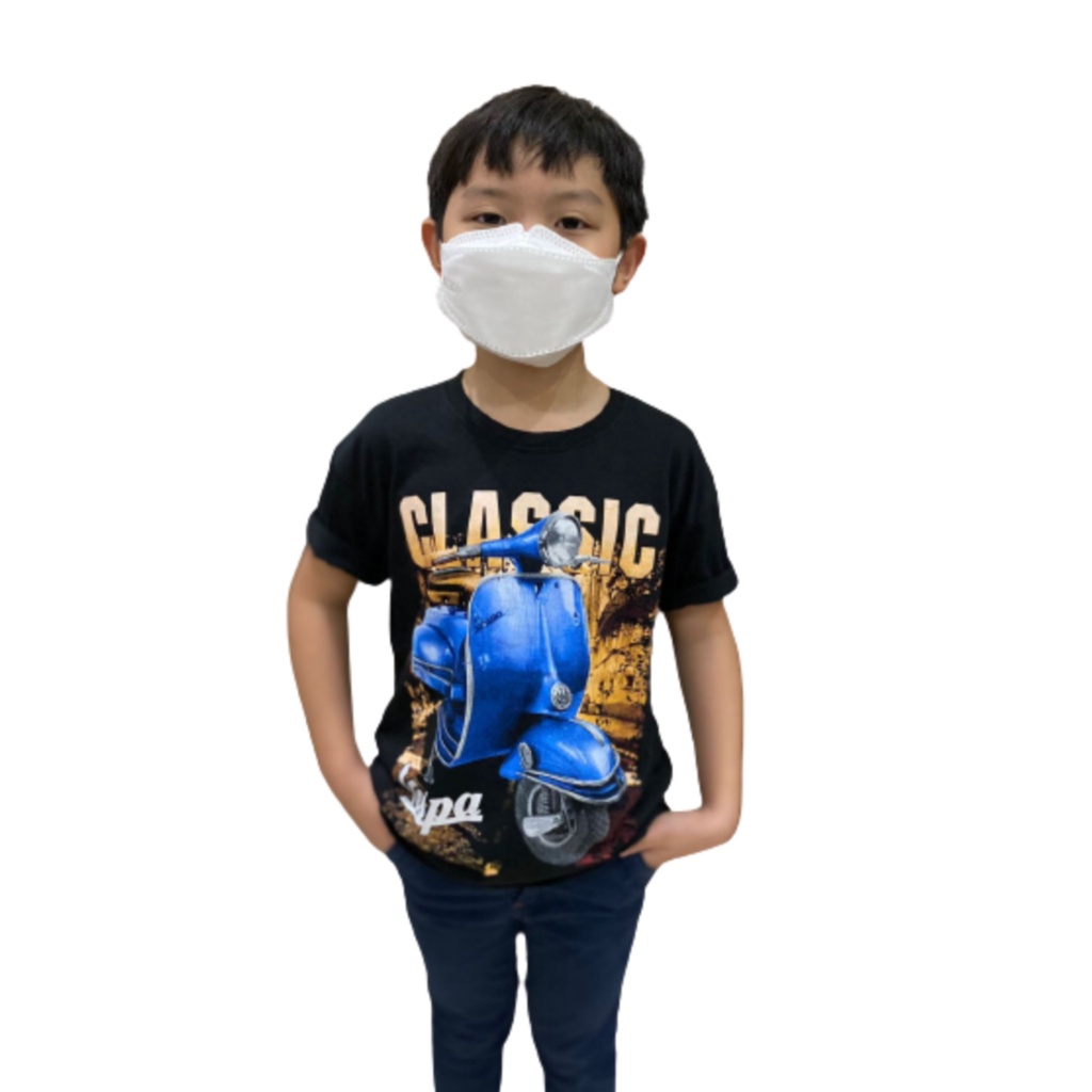 Kaos anak laki-laki vespa biru / kaos anak tanggung / shalch trendy