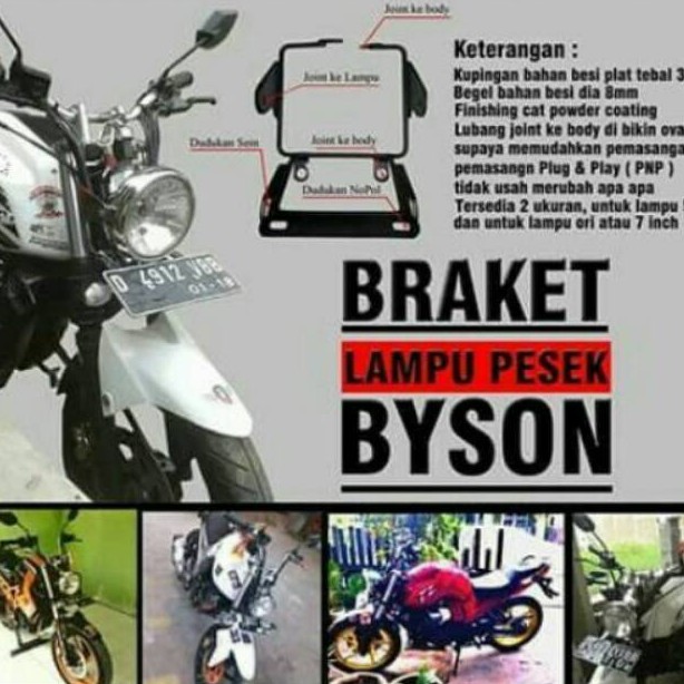 Braket/Breket Lampu Pesek Byson/ Dudukan Lampu pesek Yamaha Byson