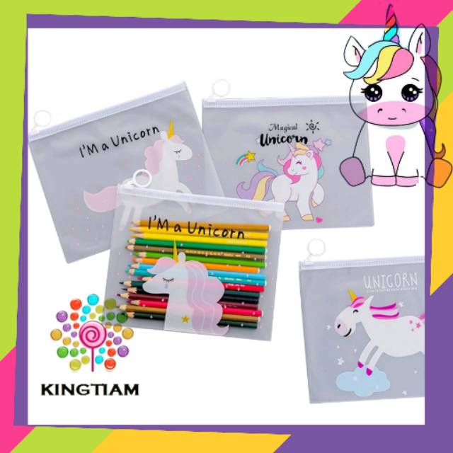 

Tempat Pensil Transparan Motif Unicorn Korea Style Acak
