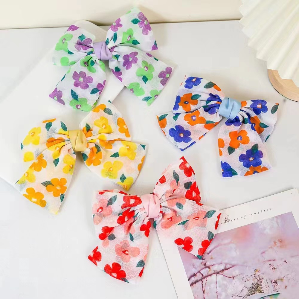 (Hello Girl)F133 Jepit Rambut Anak Motif Bunga Pita Besar Gaya Korea Import