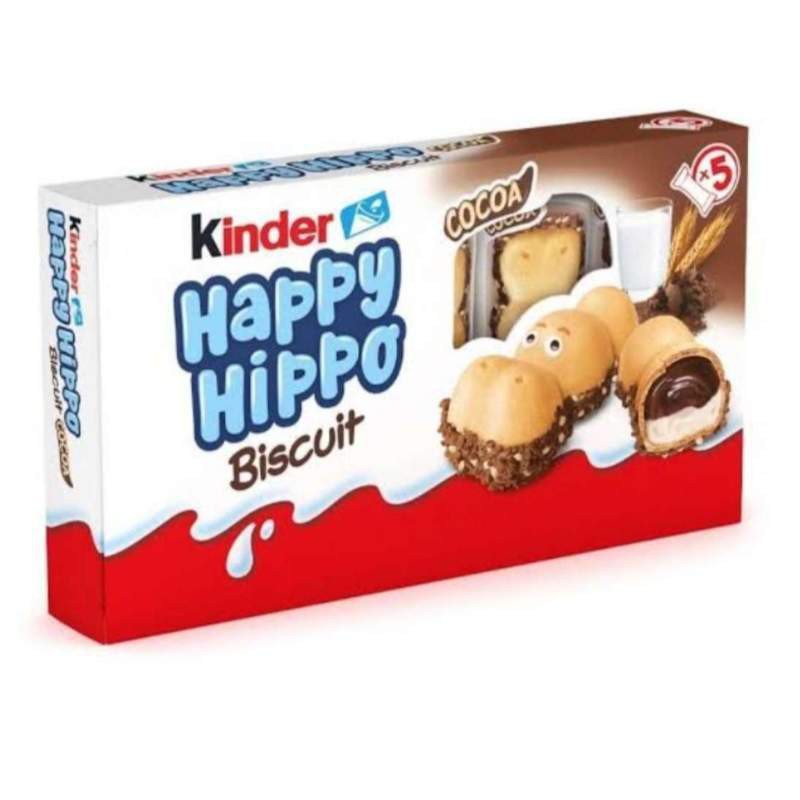 

Kinder Happy Hippo Milk & Hazelnut/ Cocoa Biscuits 5x20.7g