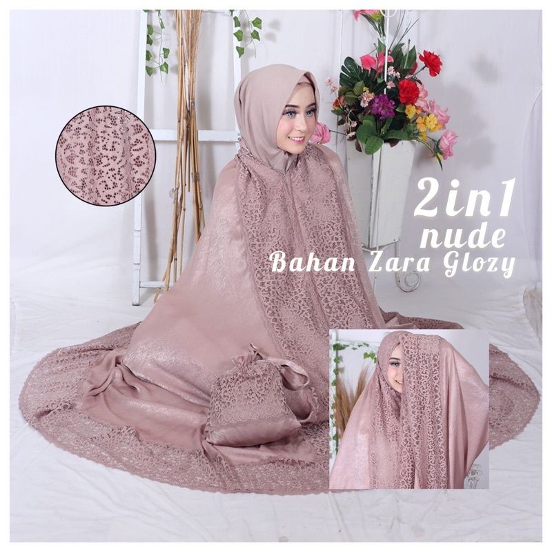 Terbaru Mukena Zara Silk Premium 2 in 1 Set Sajadah Mukenah Dewasa Zara Silky Armani Sutra Premium M