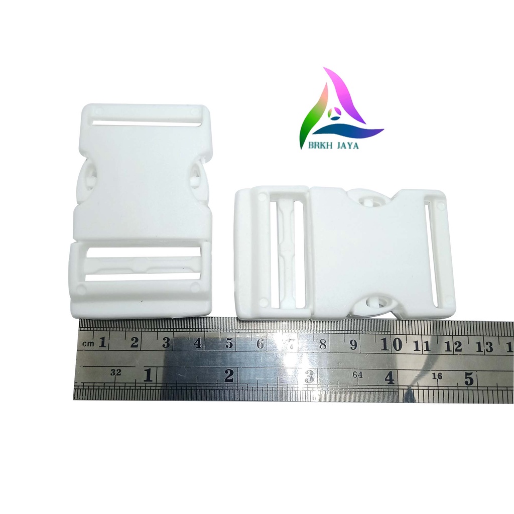 KUNCI SODOK TAS / KUNCI SLOT TAS 3.8 CM PLASTIK BUCKLE PP PUTIH