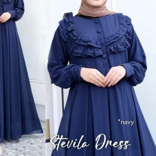 ❅ Gamis Wanita Terbaru 2022 Dress Muslim Gamis Ceruty Babydoll Jumbo Dress Muslim Gamis Stevilla Pre