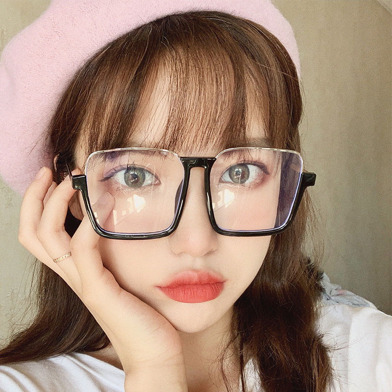 【YUZHU】COD Kacamata Fashion Setengah Bingkai Gaya Korea Retro Oversized Frame untuk Wanita