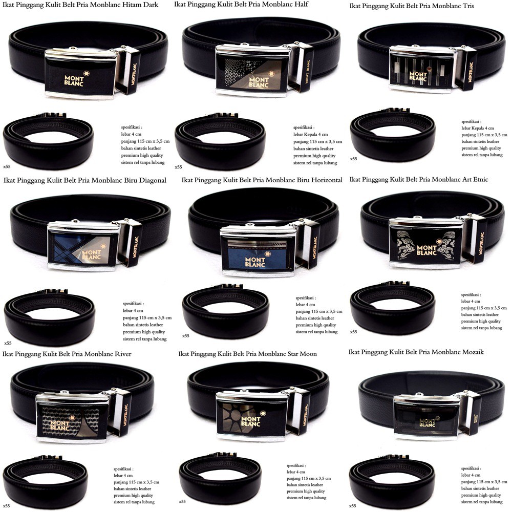 Ikat pinggang kulot belt pria montblanc