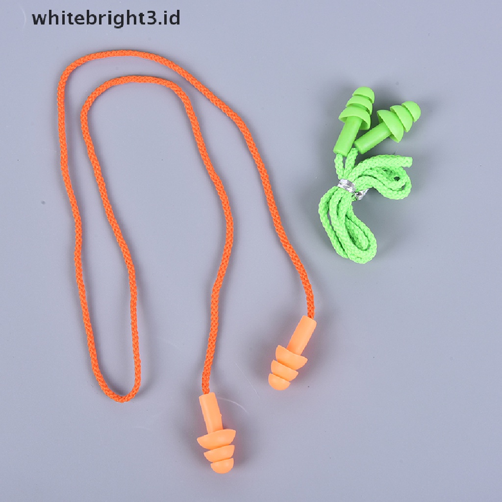 {whitebright3.id} Silicone Ear Plugs Sleep Earplugs Noise Reduction Swimming Earplugs With Rope ,