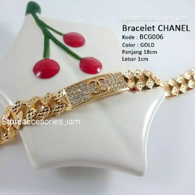 Xuping-gelang rantai plat chanel gold berlapis emas