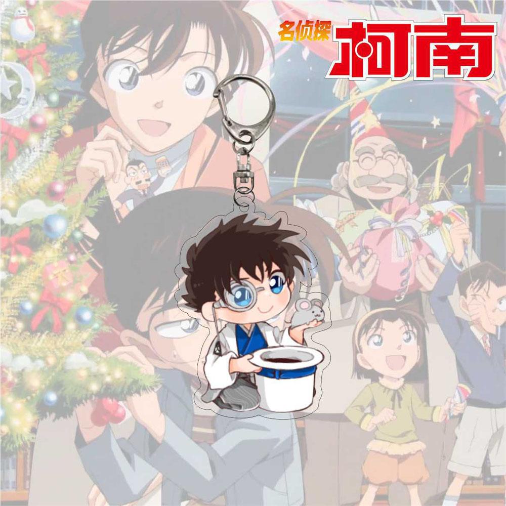 Agustin Conan Gantungan Kunci Liontin Hadiah Miniatur Scultures Anime Jepang Darah Panas Anime Key Ring