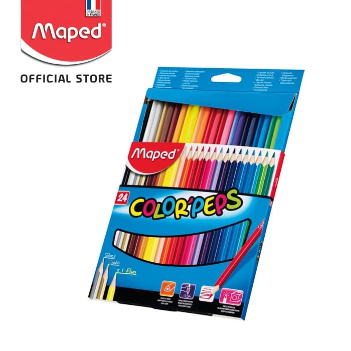 

(BISA COD) Maped Pensil Warna Color'Peps 24' - Cardboard