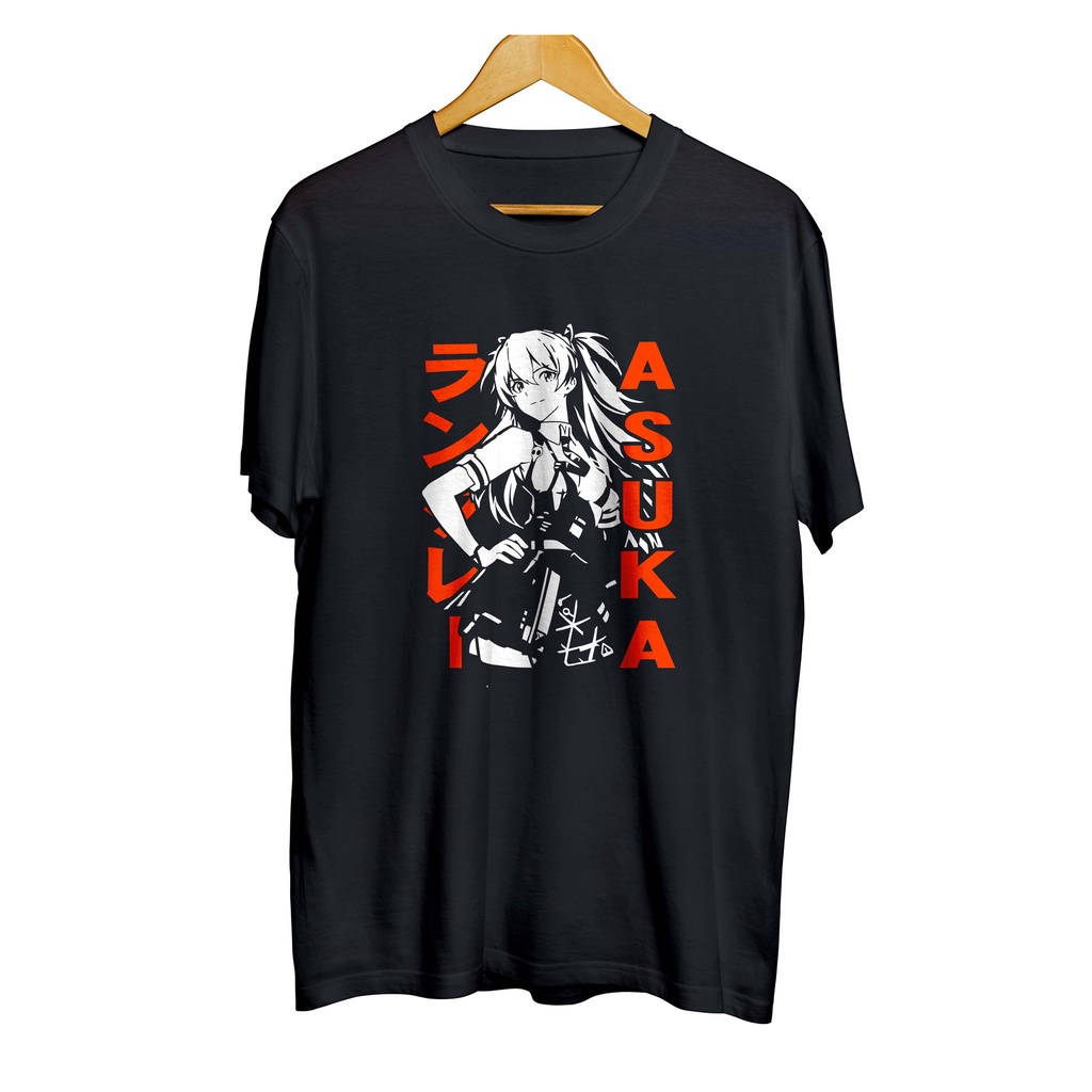 Jual Kaos Distro Anime Asuka Langley Evangelion Cotton Combed