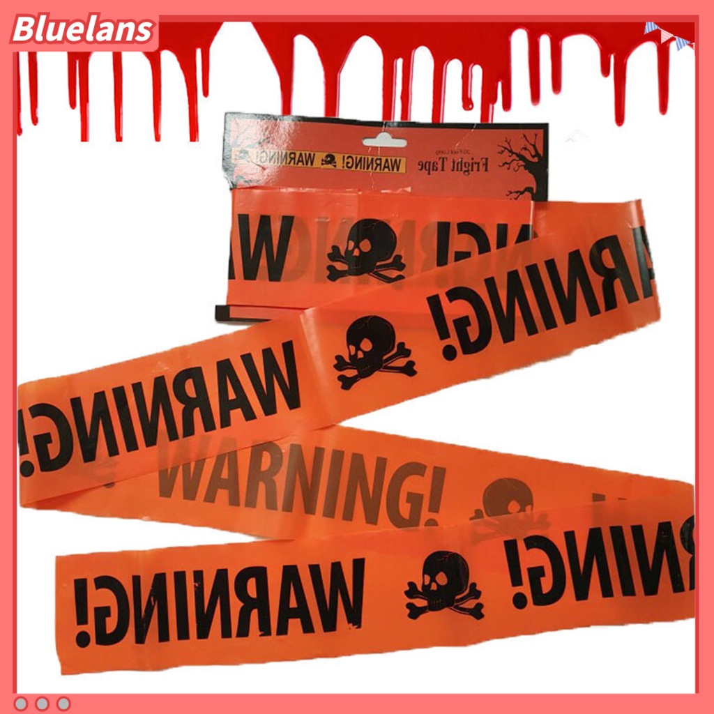 1 Roll Pita Peringatan Energetik Anti Pudar Warna Terang Bentuk Kepala Tengkorak Untuk Dekorasi Pesta Halloween