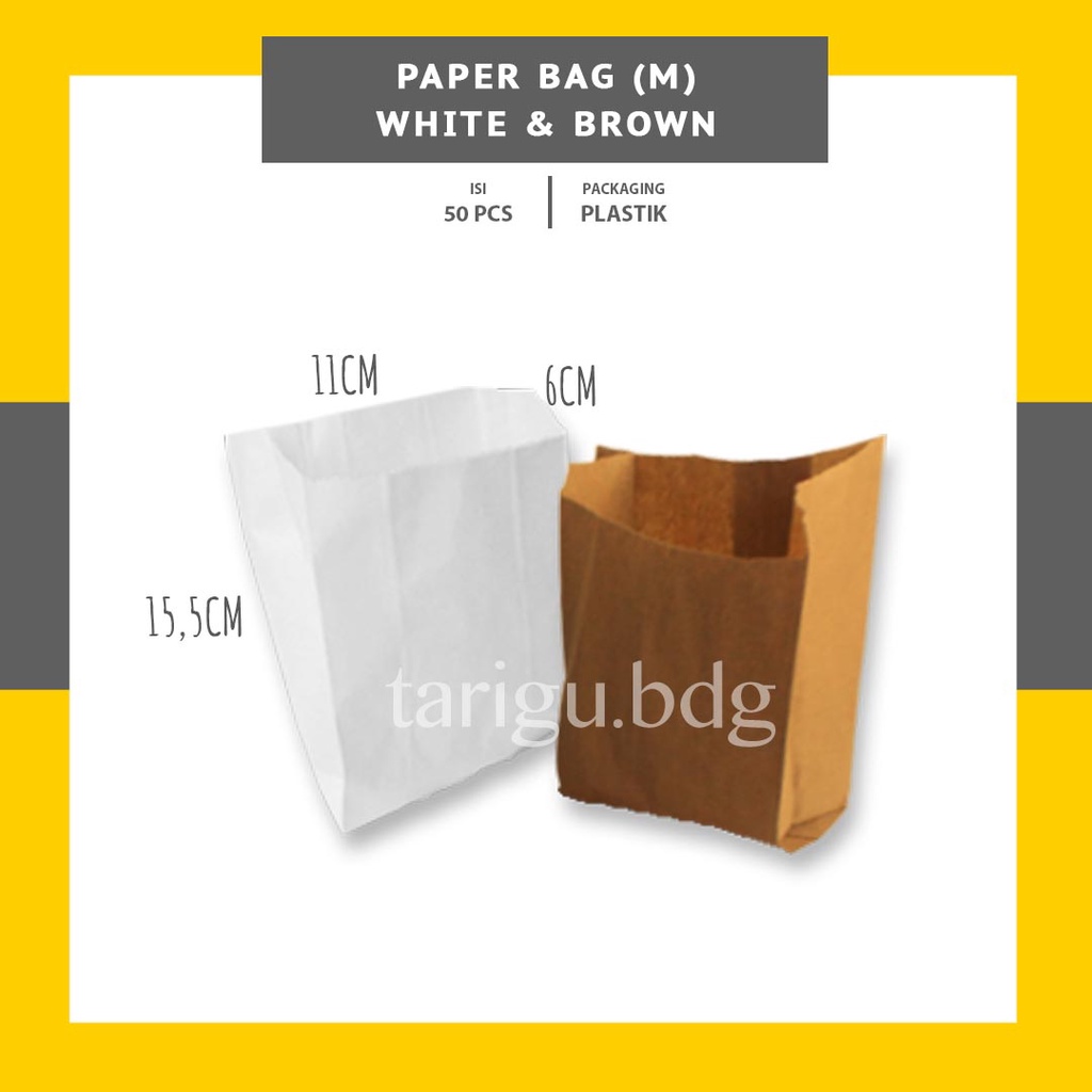 S PAPER BAG KANTONG KERTAS POLOS - KANTONG ROTI BURGER KANTONG FRIED CHICKEN - AYAM PAPERBAG SHIHLIN