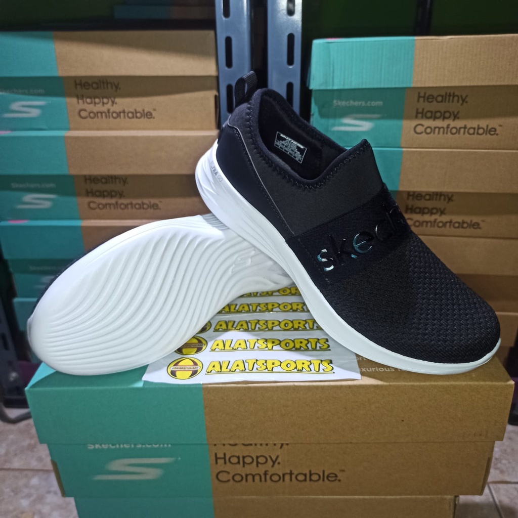 Skechers You Wave 132002-BKW HITAM Sepatu Sneaker Wanita Original