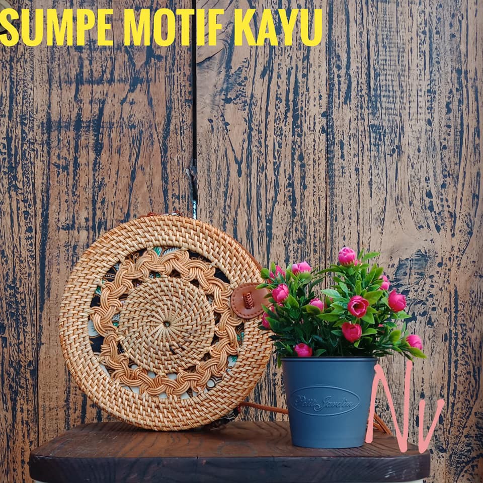 tas rotan sumpe motif 20 cm