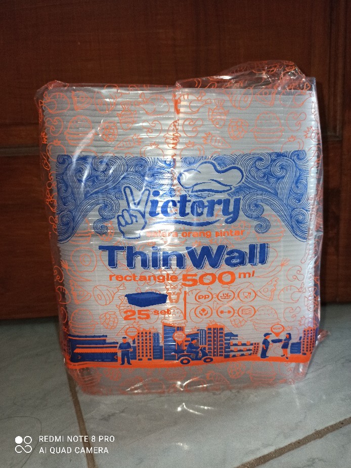 Thinwal/food Container/tempat Kotak Makan/plastik Kemasan 500 Ml