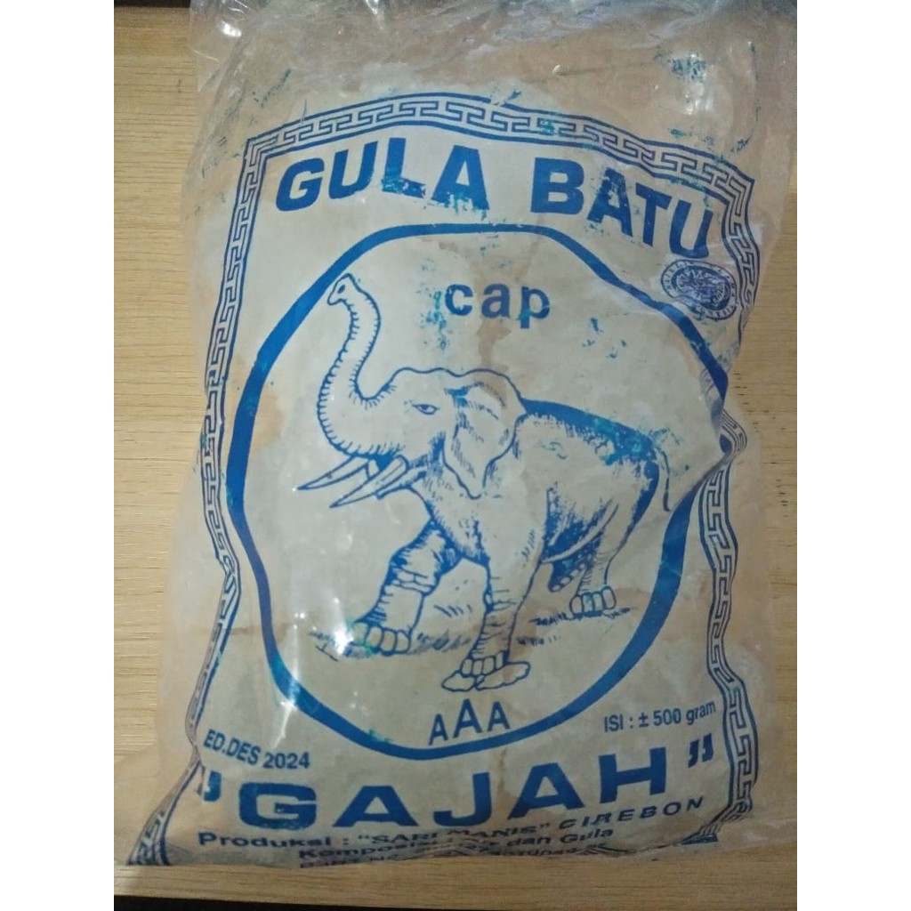 

Gameela Gula Batu Cap Gajah AAA 500 Gr Halal PIRT Asli Cirebon Lump Sugar Resep Diet Jamu Rempah JSR