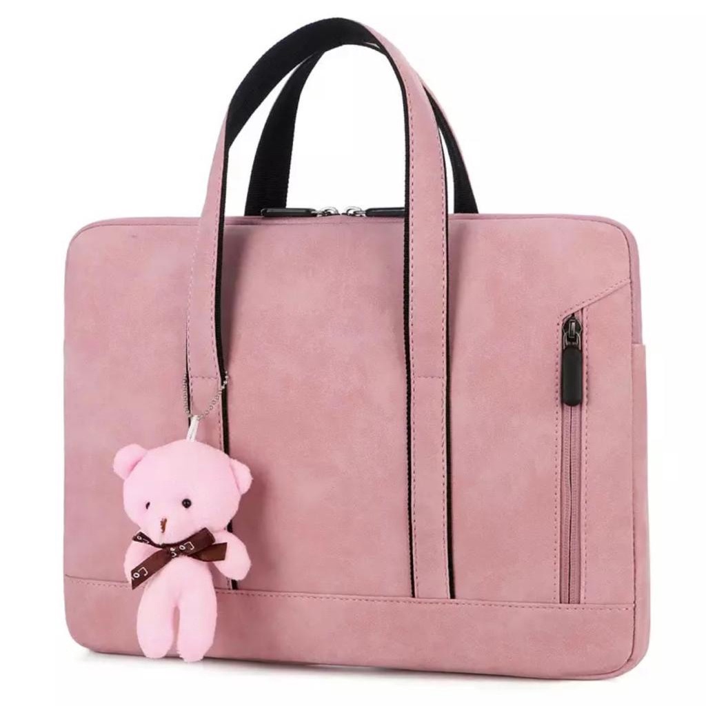 Tas Laptop Jinjing Handstrap FashionTrendy Size 14 15 inch pink