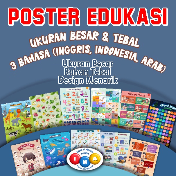 

Poster Edukasi anak Belajar Membaca | TK SD PAUD | mengenalkan benda sekitar