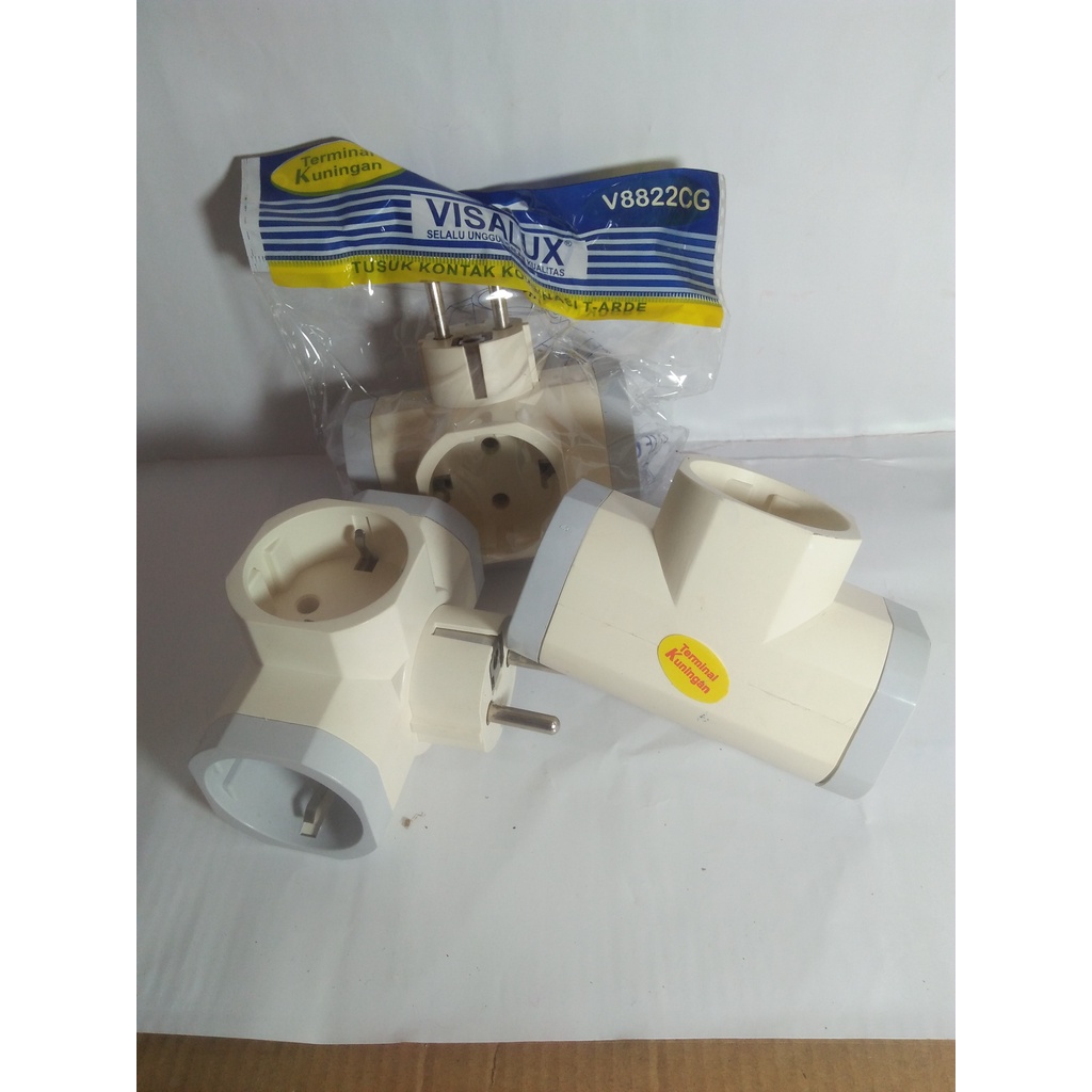 Stop Kontak T Arde Visalux 250V 10A l Terminal Kuningan