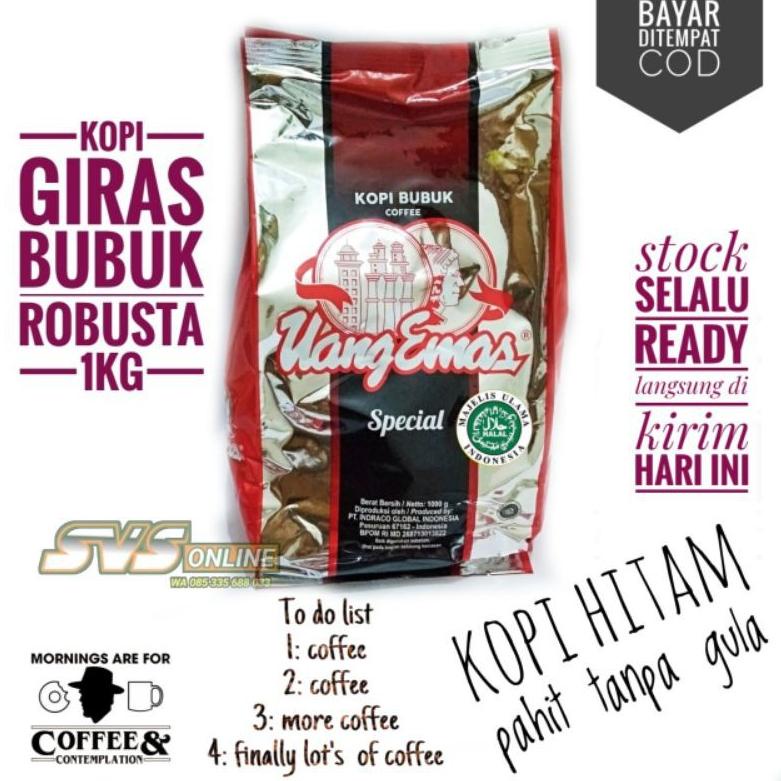 

[PRODUK A8THL] Kopi bubuk giras robusta coffee uang emas special 1kg nikmat QMY